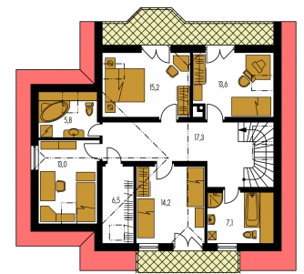Floor plan of second floor - KLASSIK 154